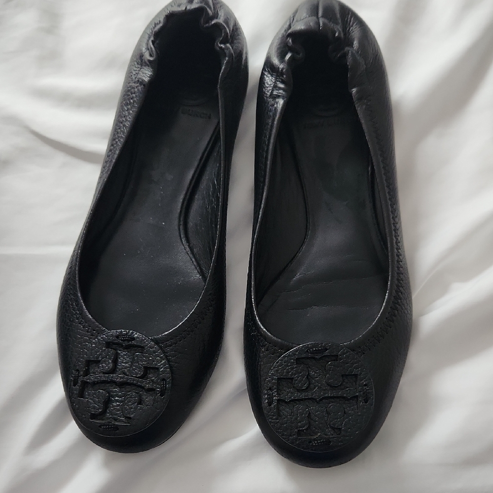 Tory Burch Black Leather Loafers Flats